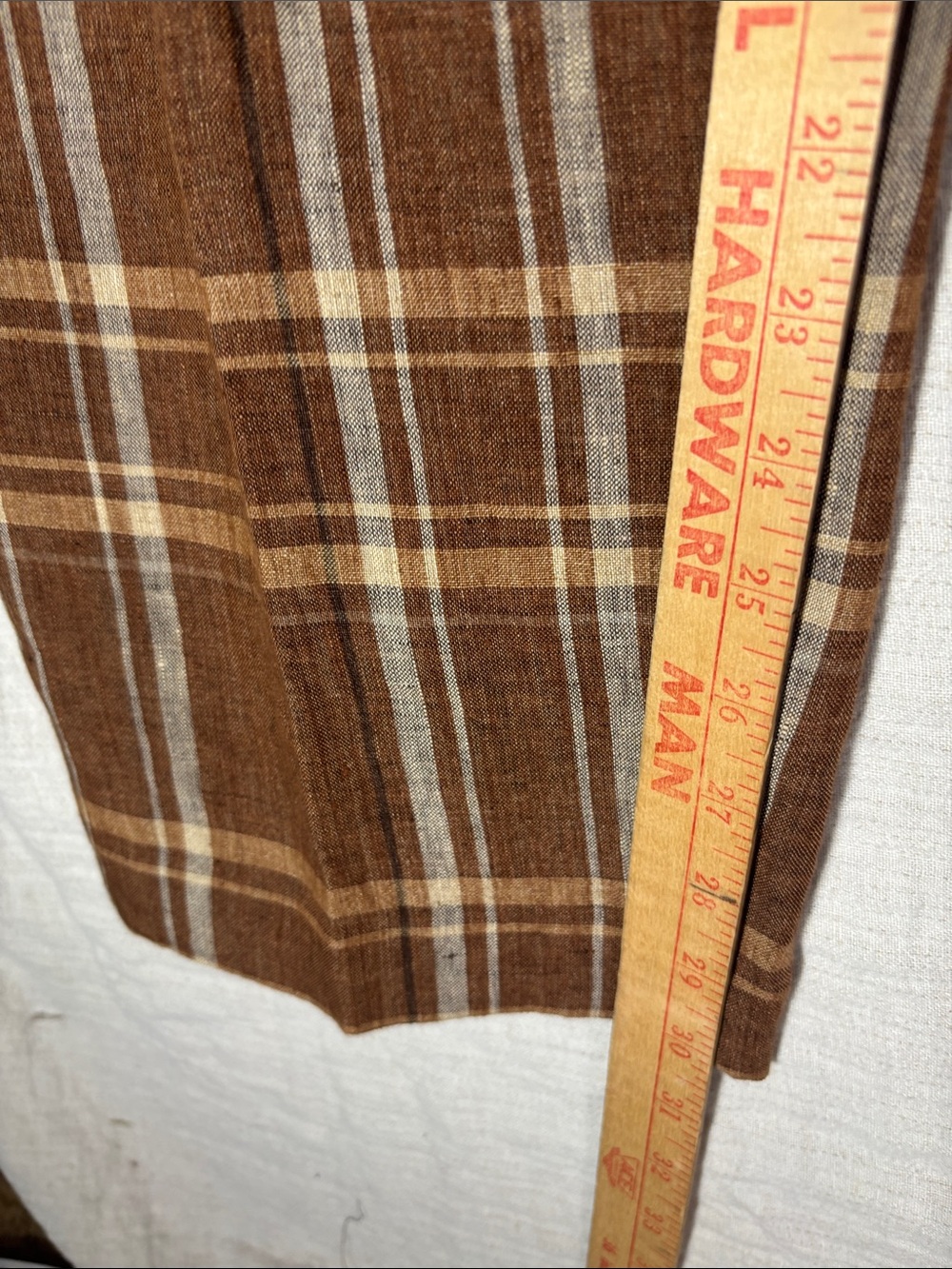 Isda & Co. 100% Linen High Waisted Plaid Trousers Brown Neutral Medium EUC - Picture 7 of 13